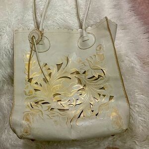 Patricia Nash white leather tote